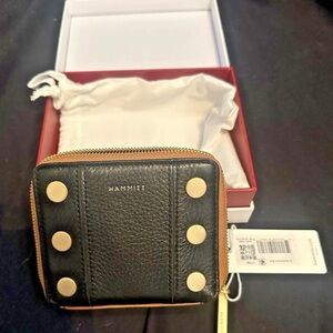 Hammitt 5 North NorthEnd Black and Gold Leather Wallet NWT